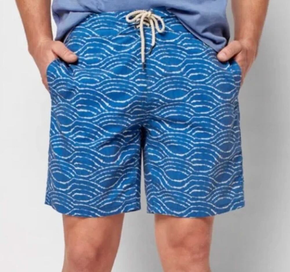 Faherty Classic Boardshort Swim Trunks 7” Inseam Wave Dye Navy Size 31
